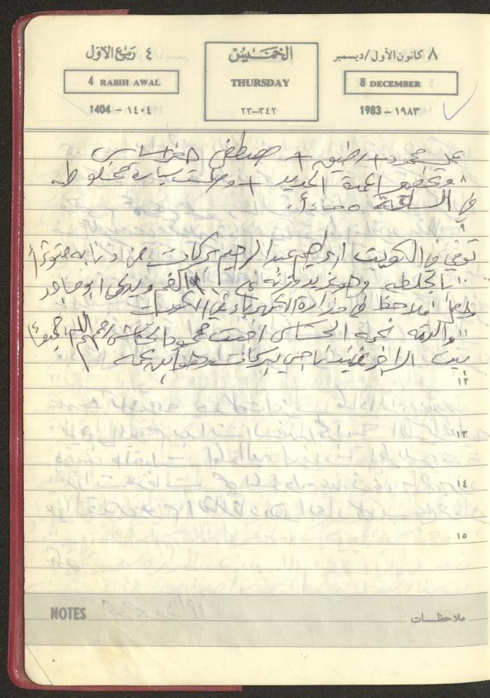 Mahmoud Khreisheh Diaries, Thinnaba- Tulkarm, 1983
