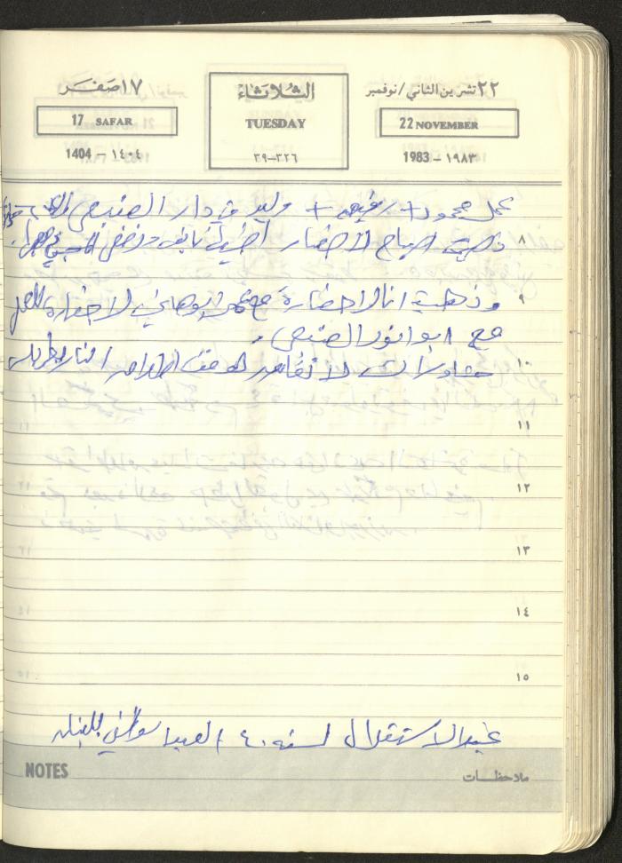 Mahmoud Khreisheh Diaries, Thinnaba- Tulkarm, 1983