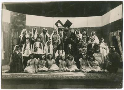 Birzeit College Girls after Performing the "Al-Hadi" Play, 1944