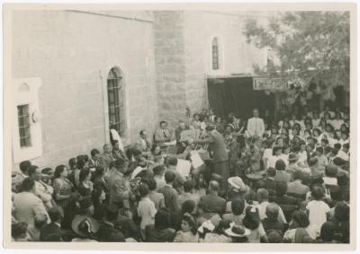 Salvadore Arnita Leading the Orchestra Accompanying the Birzeit College Choir, 1941