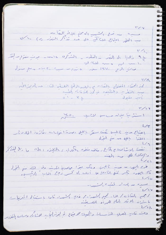 Activities of the Palestinian Women's Club, Nablus, 2000-2004