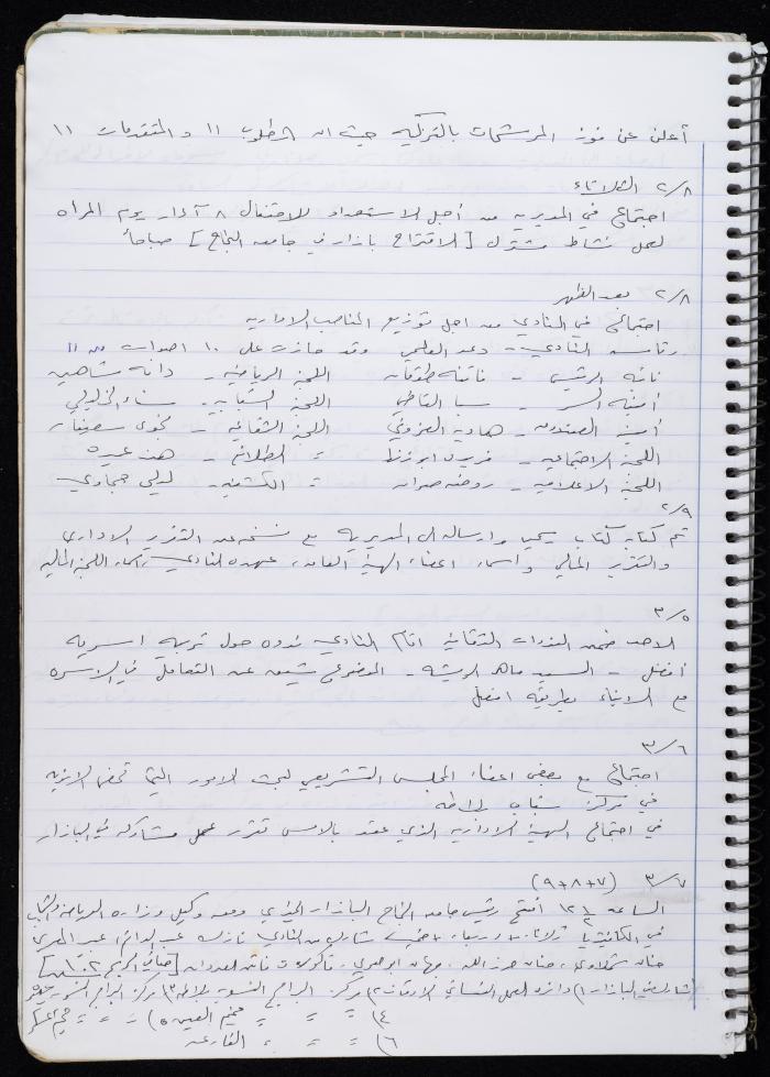 Activities of the Palestinian Women's Club, Nablus, 2000-2004