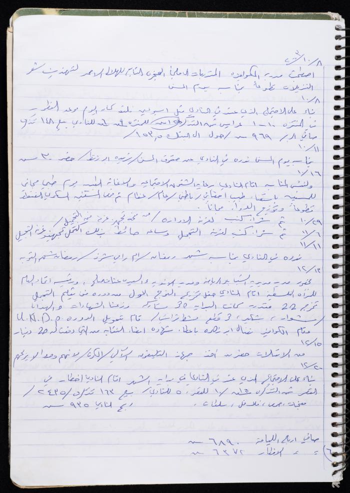 Activities of the Palestinian Women's Club, Nablus, 2000-2004