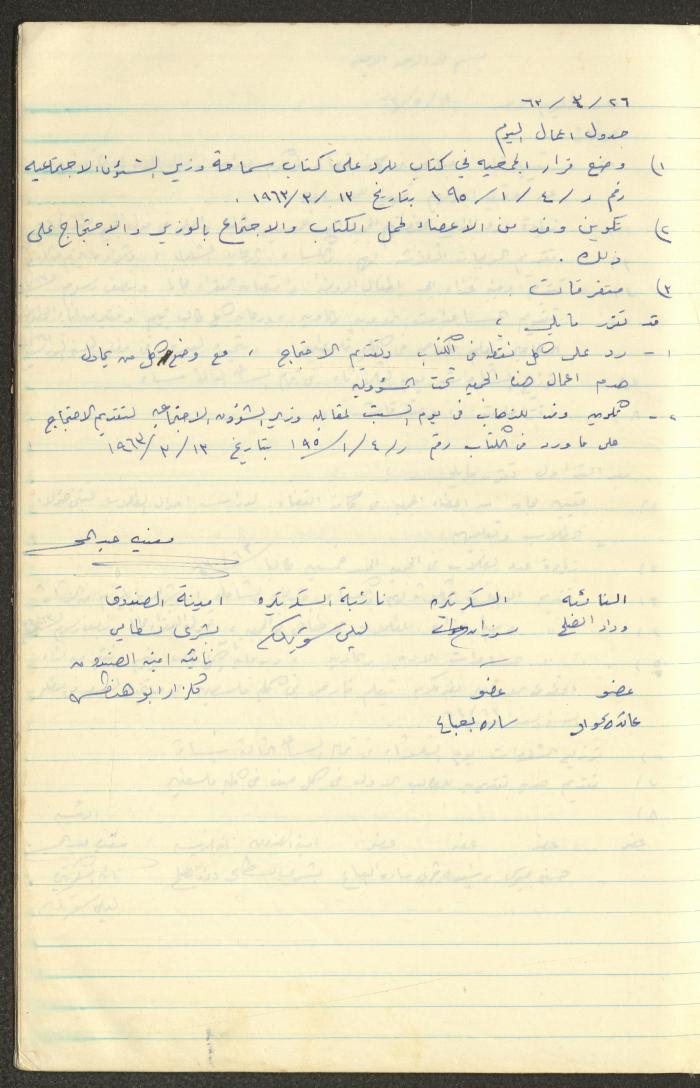 A Record of the Arab Society for Orphans Decisions, Tulkarm, 1961-1965