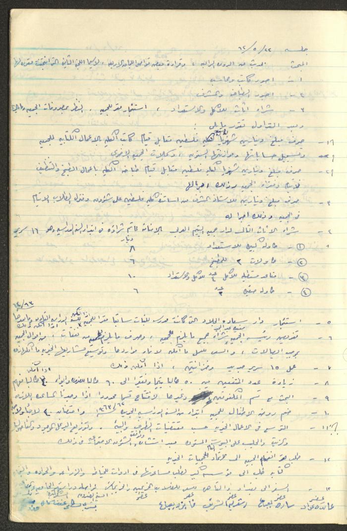 A Record of the Arab Society for Orphans Decisions, Tulkarm, 1961-1965