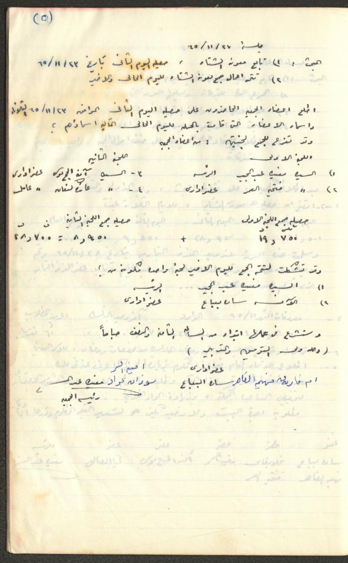 A Record of the Arab Society for Orphans Administration Decisions, Tulkarm, 1965-1970