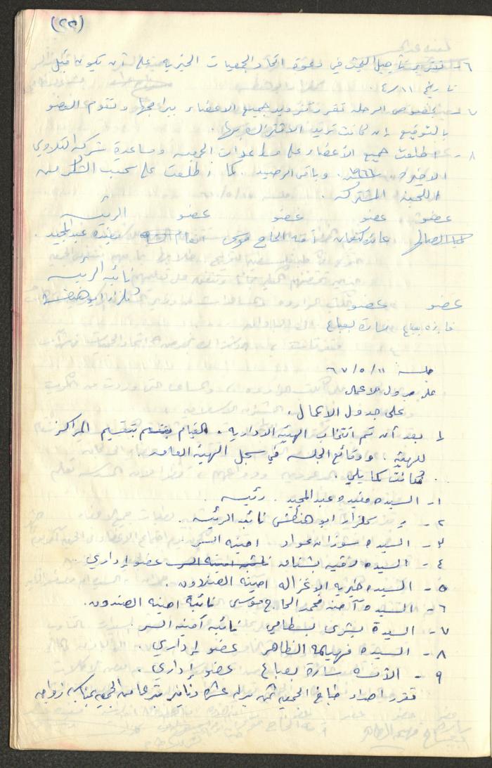 A Record of the Arab Society for Orphans Administration Decisions, Tulkarm, 1965-1970