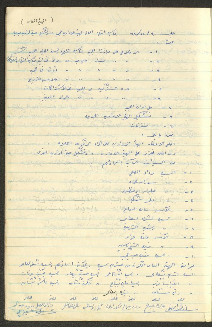 A Record of the Arab Society for Orphans Decisions, Tulkarm, 1961-1965