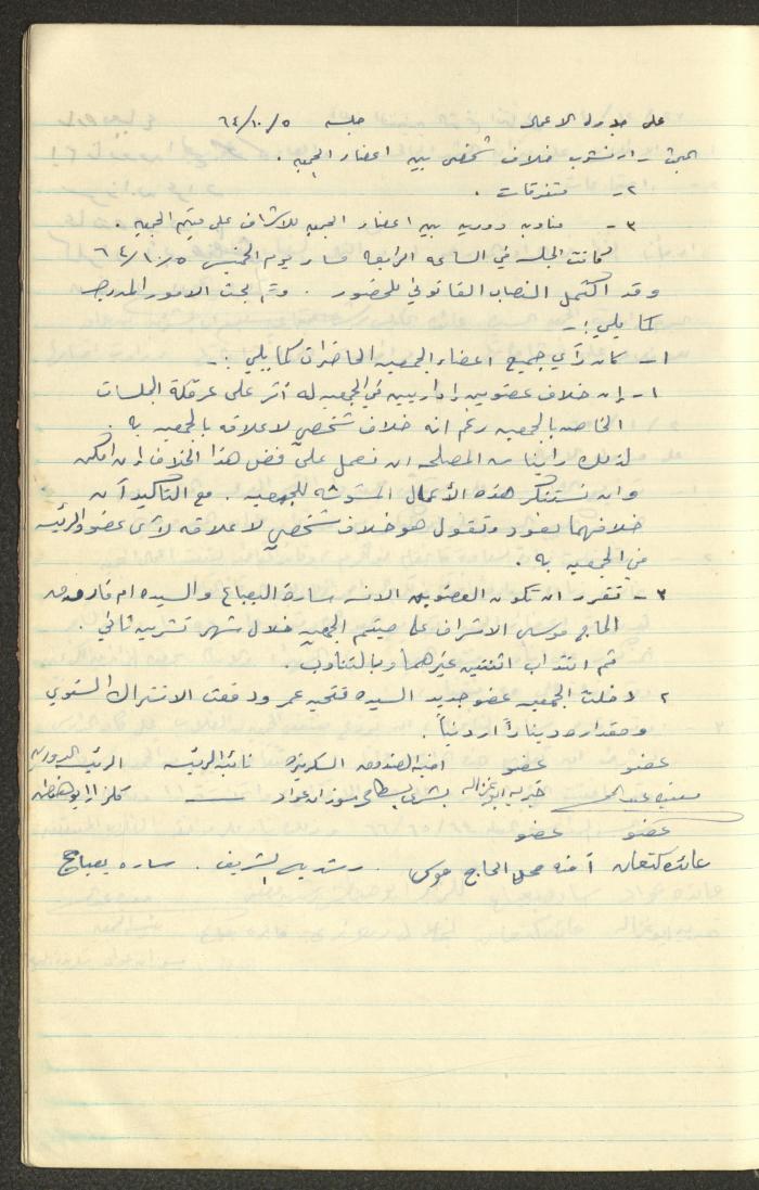 A Record of the Arab Society for Orphans Decisions, Tulkarm, 1961-1965