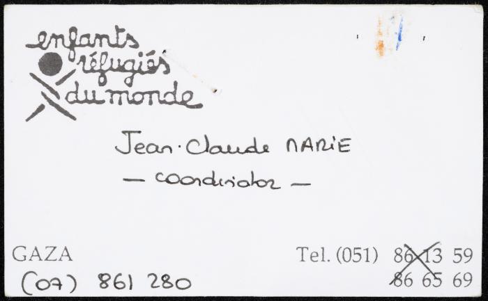A Document by the Refugee Children in the World Organization, Gaza, 1993