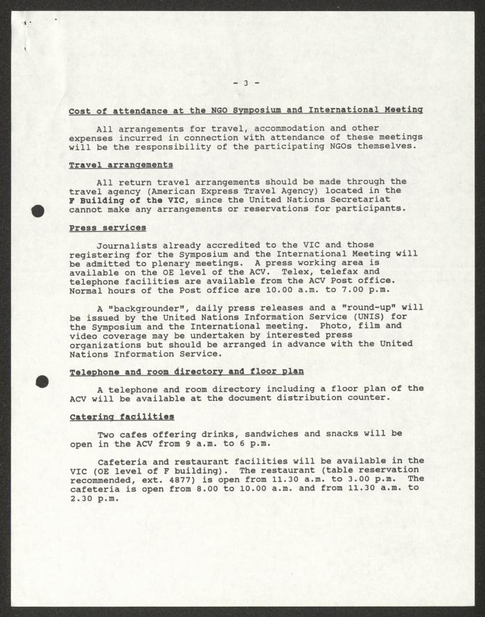 برنامج ندوة الأمم المتحدة السابعة واجتماعها العاشر للمنظمات غير الحكومية الأوروبية، فيينا، 1993