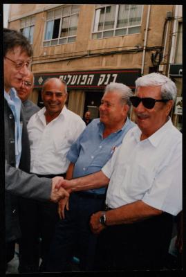Shakib Jahshan with Mahmoud Darwish, Nazareth, the Early 1990s