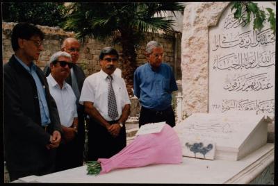 Shakib Jahshan with Mahmoud Darwish and Others, Nazareth, the Early 1990s