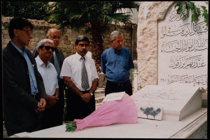 Shakib Jahshan with Mahmoud Darwish and Others, Nazareth, the Early 1990s