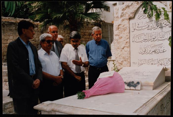 Shakib Jahshan with Mahmoud Darwish and Others, Nazareth, the Early 1990s