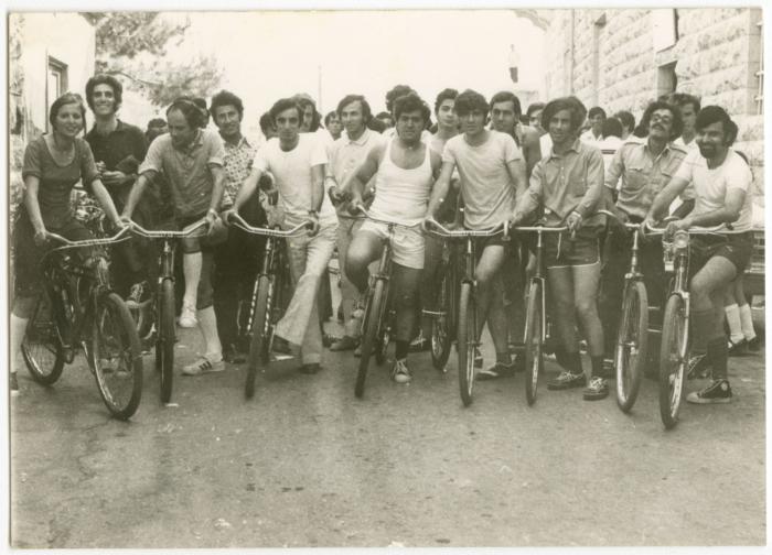 Student Bicycle Race at Birzeit University, 1974