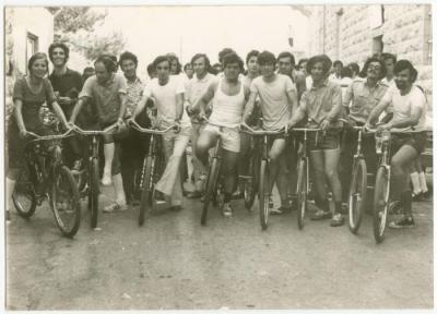 Student Bicycle Race at Birzeit University, 1974