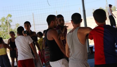 صورة من مدرسة صيفيَّة نظمتها مدرسة سيرك فلسطين في بيرزيت، 2012