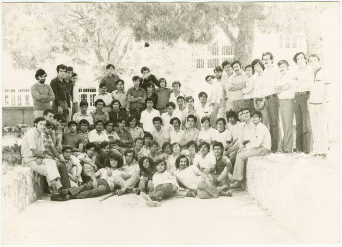 A Group of Birzeit College Interior Dorm Students with their Housing Supervisor, Birzeit, 1973-1974