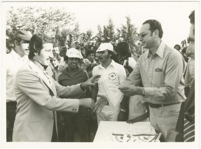 Gabby Bramki Honours a Sports Teacher at an-Najah University, Birzeit, the 1970s
