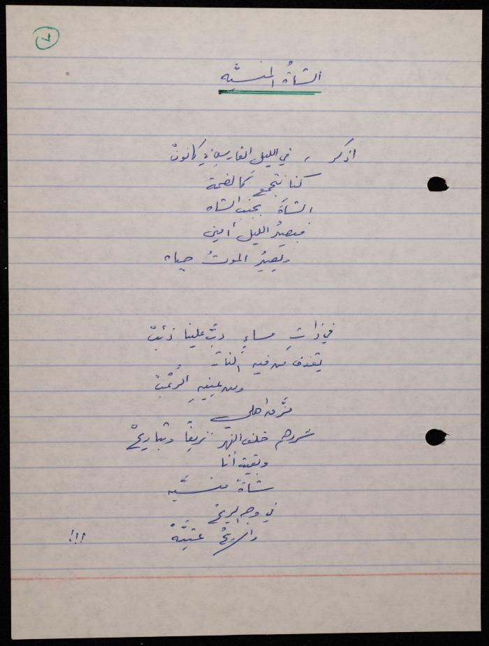 A Poetry Collection by Shakib Jahshan, Nazareth, 1977- 1978