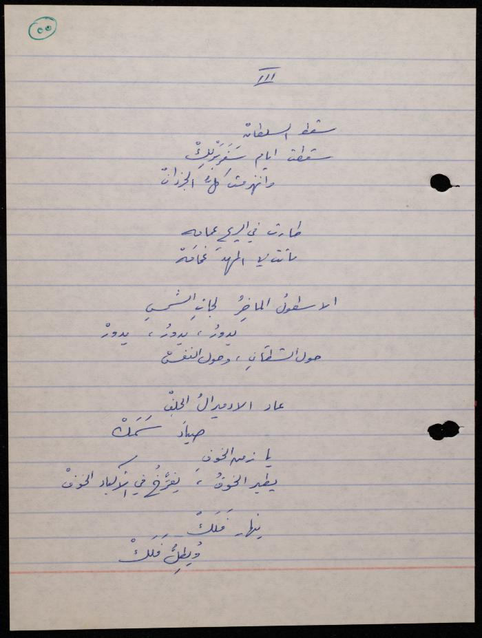 A Poetry Collection by Shakib Jahshan, Nazareth, 1977- 1978
