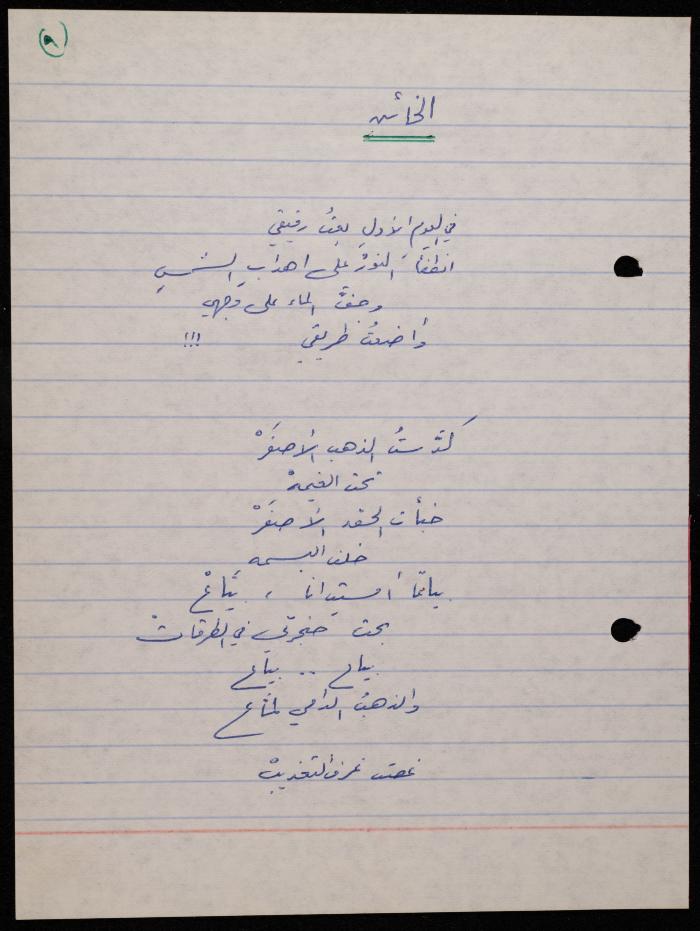 A Poetry Collection by Shakib Jahshan, Nazareth, 1977- 1978