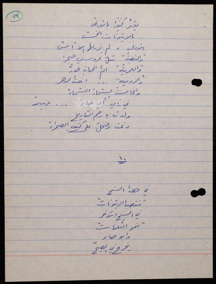 A Poetry Collection by Shakib Jahshan, Nazareth, 1977- 1978