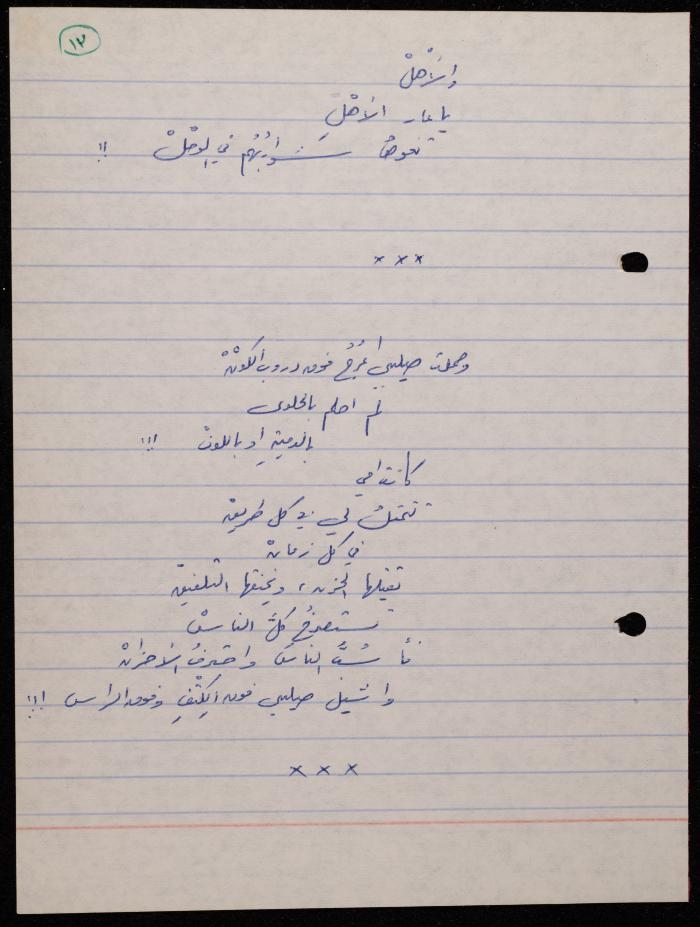 A Poetry Collection by Shakib Jahshan, Nazareth, 1979