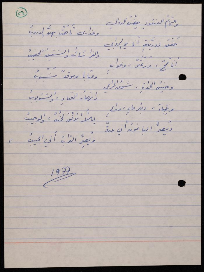 A Poetry Collection by Shakib Jahshan, Nazareth, 1979