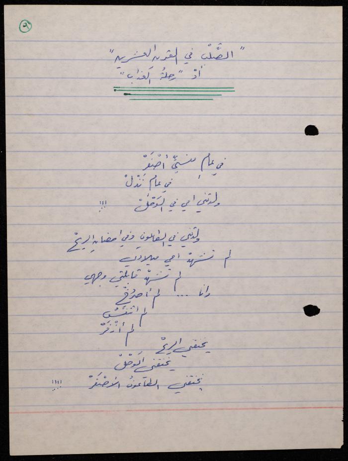 A Poetry Collection by Shakib Jahshan, Nazareth, 1979
