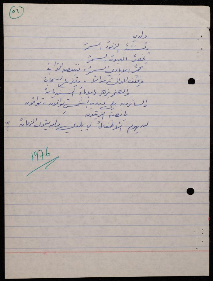 A Poetry Collection by Shakib Jahshan, Nazareth, 1979