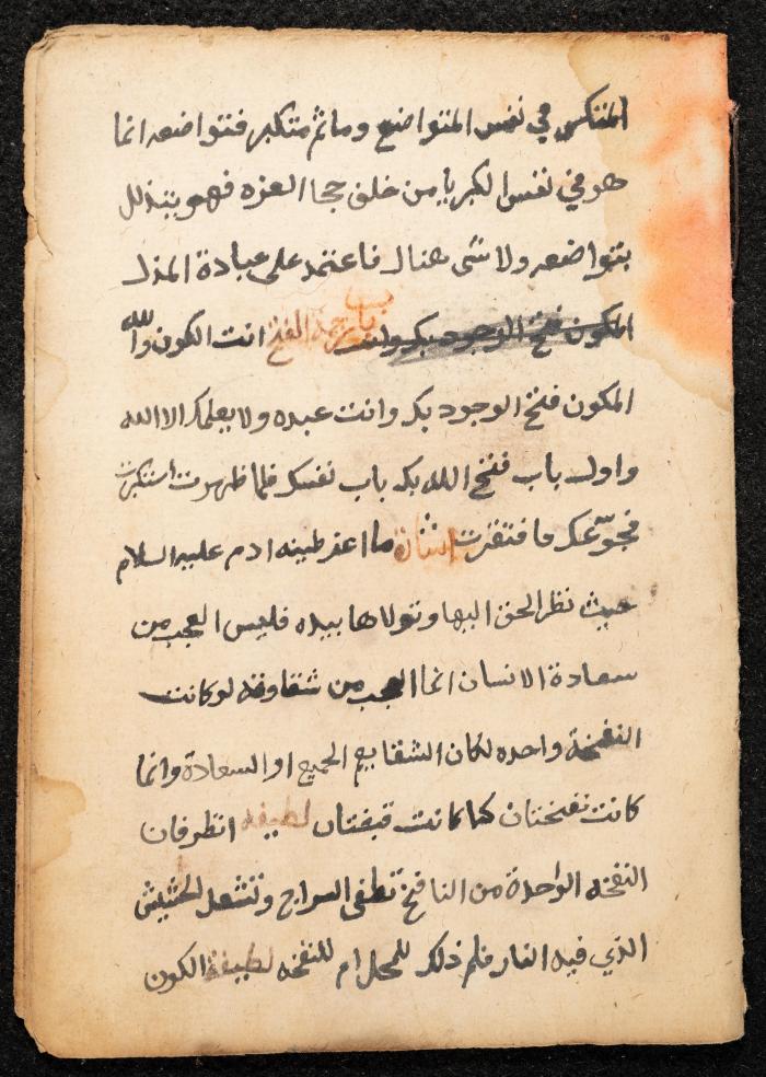 مخطوطة عن كتاب لمحيي الدين بن عربي، القرن التاسع عشر