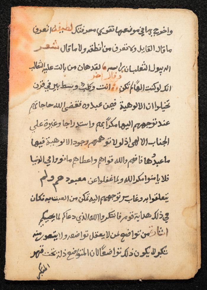 مخطوطة عن كتاب لمحيي الدين بن عربي، القرن التاسع عشر