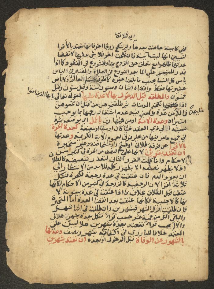 مخطوطة حول العبادات، القرن التاسع عشر