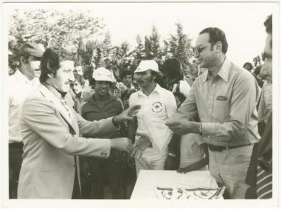 Gabby Bramki Honours a Sports Teacher at an-Najah University, Birzeit, the 1970s