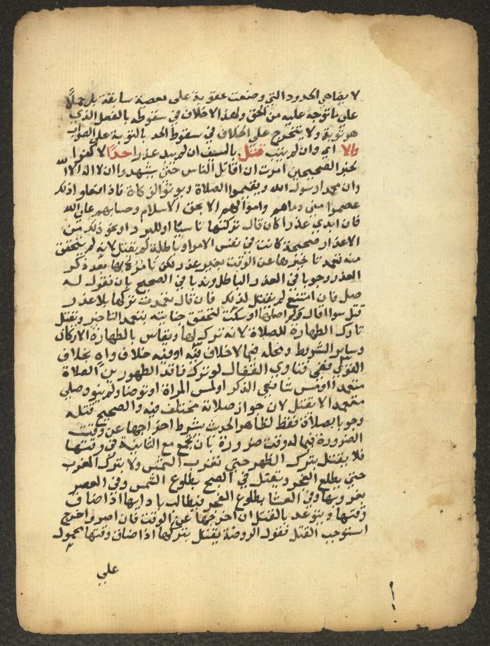 مخطوطة حول العبادات، القرن التاسع عشر