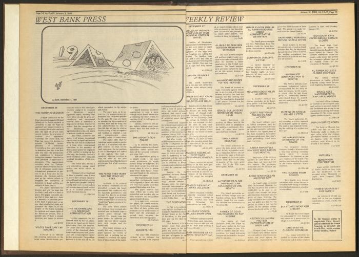 Issue 398 of al-Fajr Newspaper, 3 January 1988