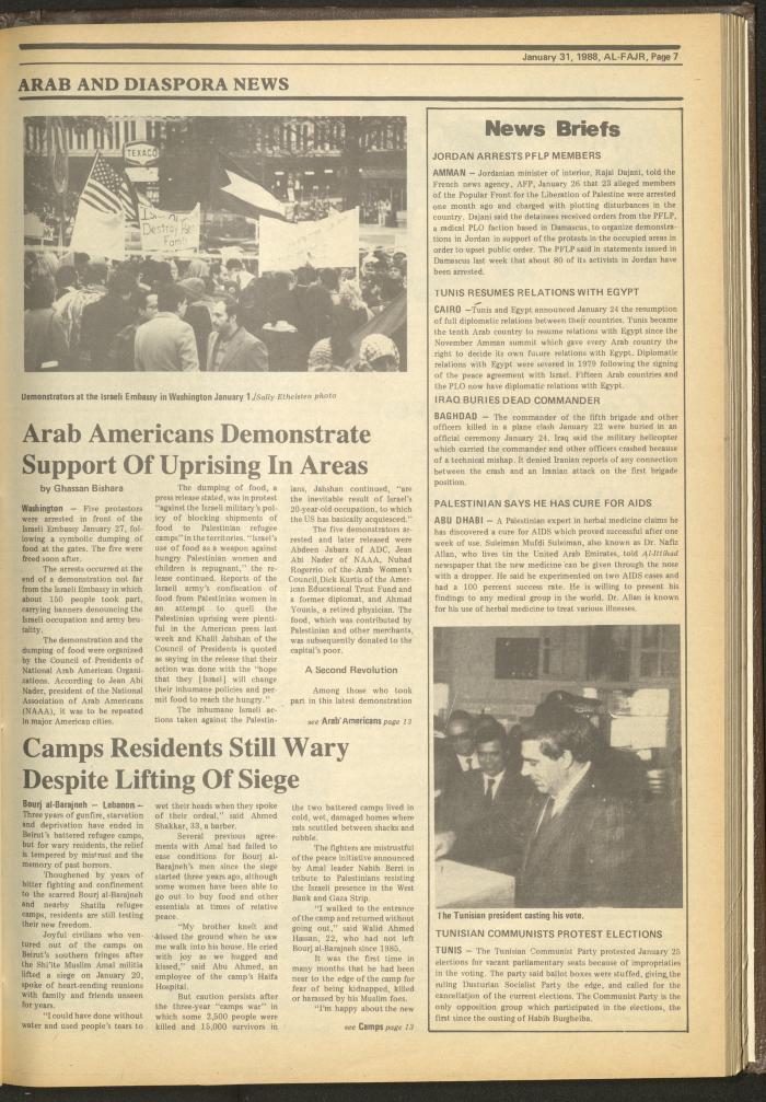العدد 402 من جريدة الفجر، 31 كانون الثاني 1988