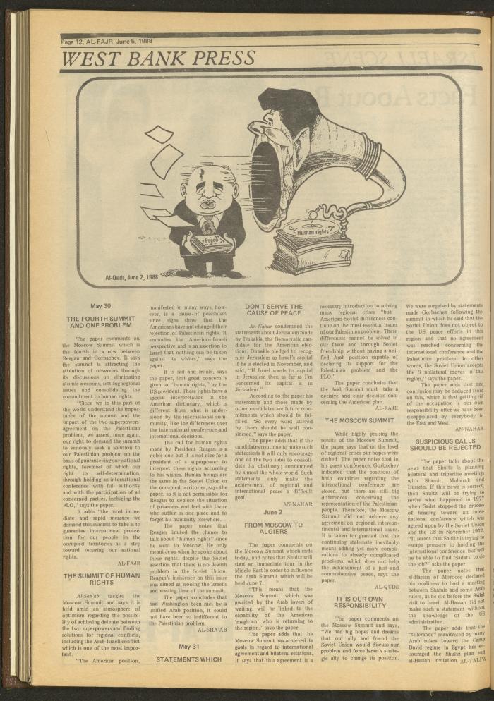 Issue 420 of al-Fajr Newspaper, 5 June 1988