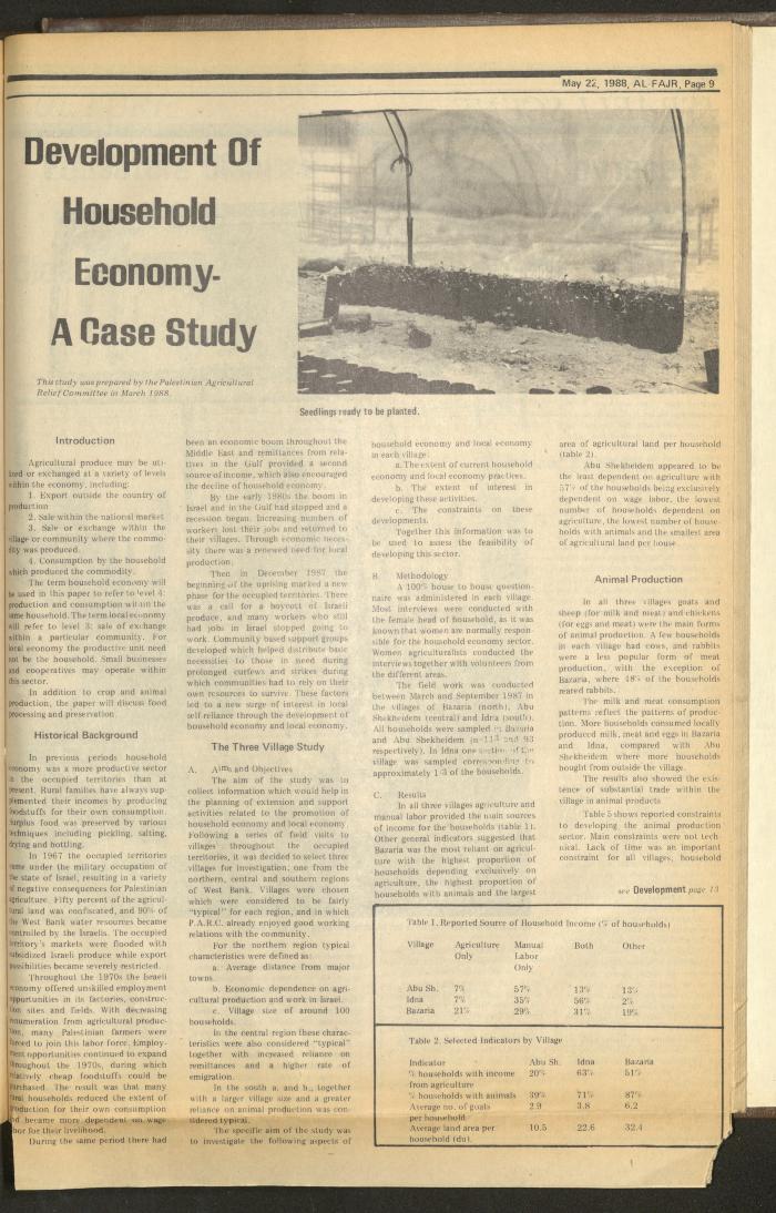 Issue 418 of al-Fajr Newspaper, 22 May 1988