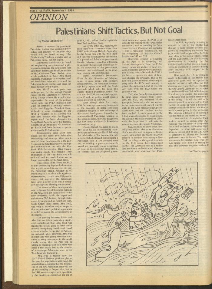 Issue 433 of al-Fajr Newspaper, 4 September 1988