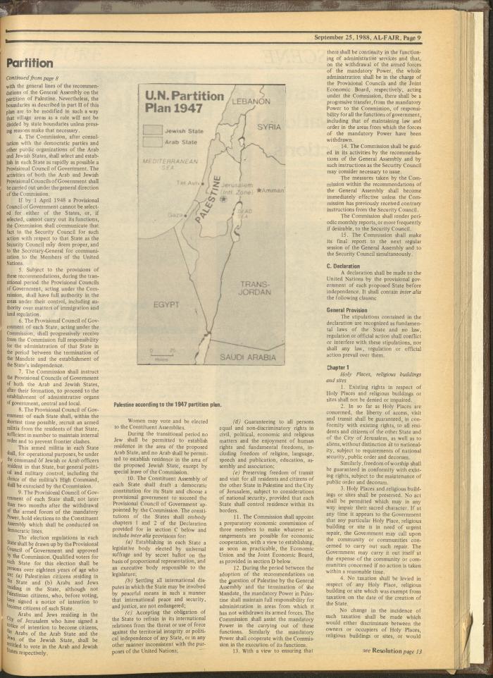 Issue 436 of al-Fajr Newspaper, 25 September 1988