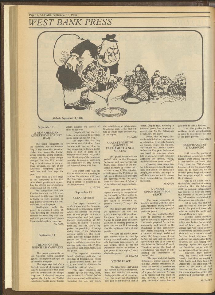 Issue 435 of al-Fajr Newspaper, 18 September 1988
