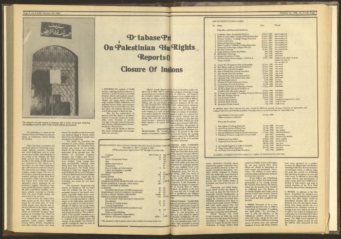 Issue 441 of al-Fajr Newspaper, 30 October 1988