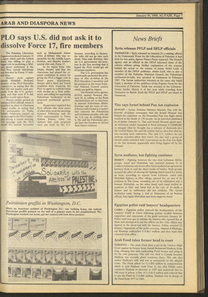 Issue 454 of al-Fajr Newspaper, 30 January 1989