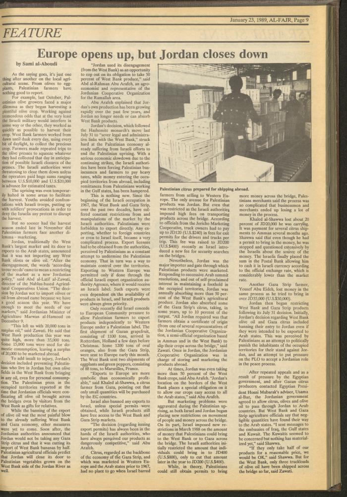 Issue 453 of al-Fajr Newspaper, 23 January 1989