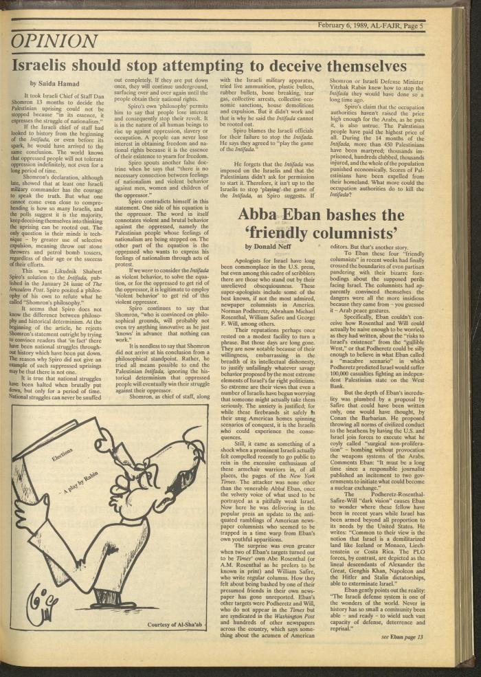 Issue 455 of al-Fajr Newspaper, 6 February 1989