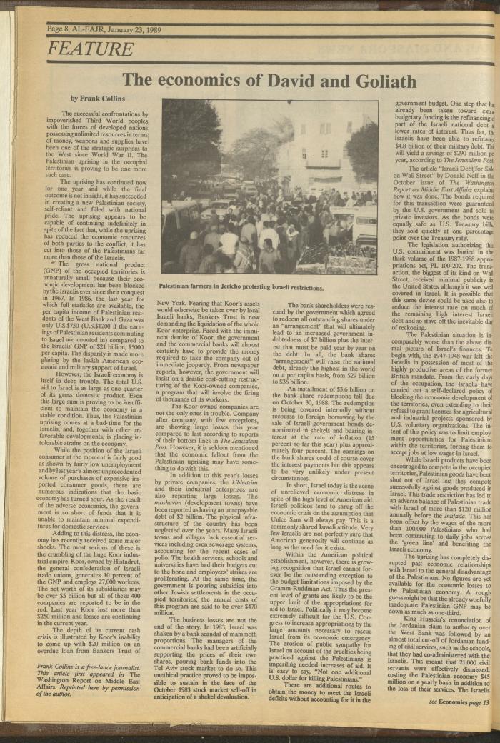 Issue 453 of al-Fajr Newspaper, 23 January 1989