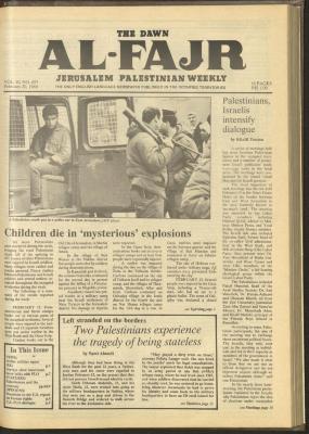 Issue 457 of al-Fajr Newspaper, 20 February 1989